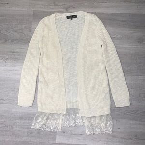 Girls lace long cardigan sweater